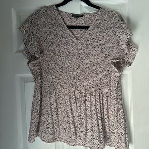 Pink cheetah print short sleeve blouse